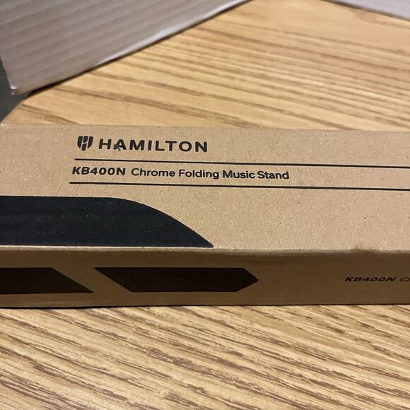 Hamilton Folding Chrome Portable 24-55” Music Stand KB400N NEW Open Box 400-N - Picture 3 of 4